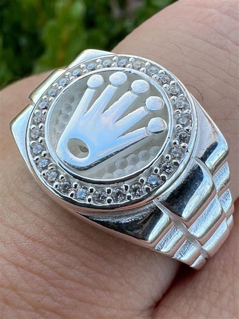 rolex ring silver